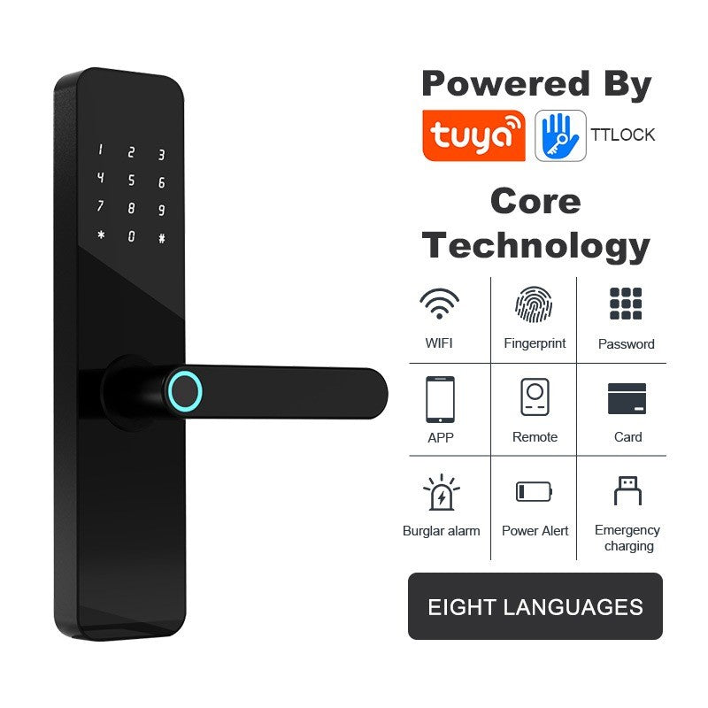 Smart Door Lock Wooden-pvc Door TTLock-black - S07