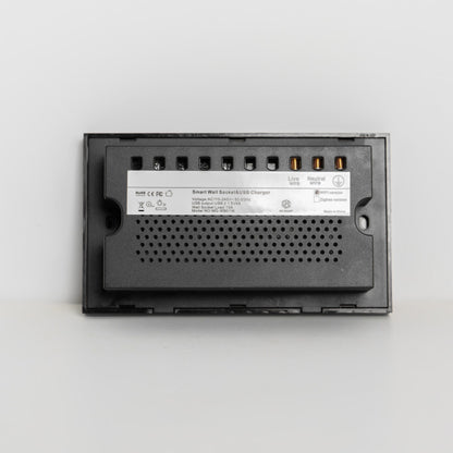 Smart Double Wall-Mount Socket With USB Wi-Fi - Black