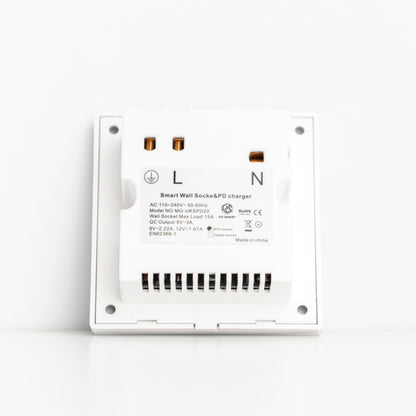 Smart Single Wall-Mount Socket With USB WI-Fi - White