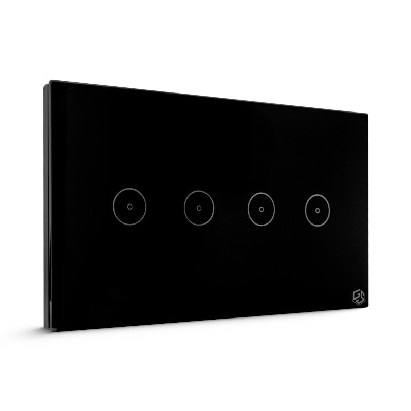 Smart Light Switch 4 Gang WiFi - Black