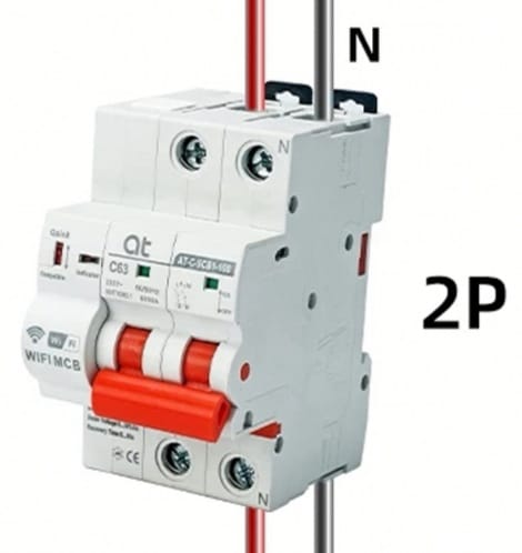 WIFI Metering Circuit Breaker Switch Leakage Protection Power Energy 2P 40A