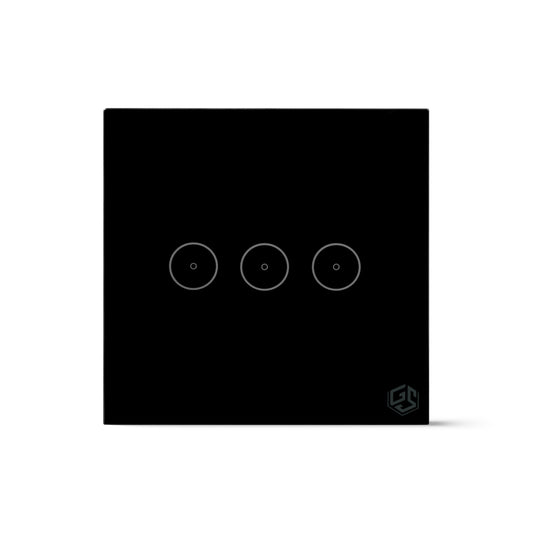 Smart Light Switch 3 Gang WiFi - Black