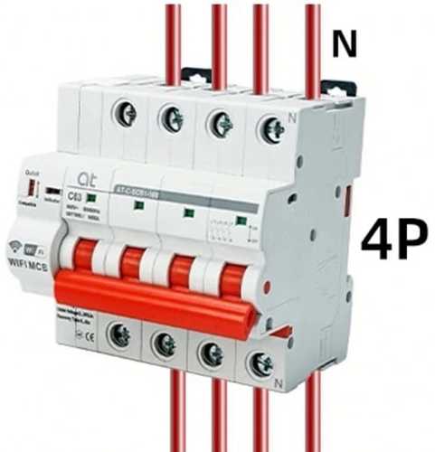 WIFI Metering Circuit Breaker Switch Leakage Protection Power Energy 4P 100A