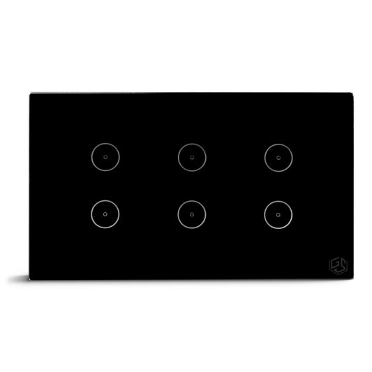 Smart Light Switch 6 Gang WiFi - Black