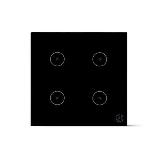 Smart Switch Light 4 Gang Small WIFi -Black
