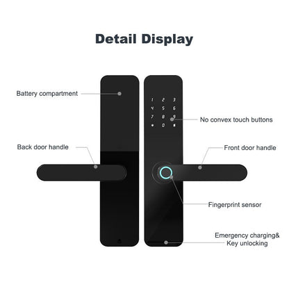 Smart Door Lock Wooden-pvc Door TTLock-black - S07