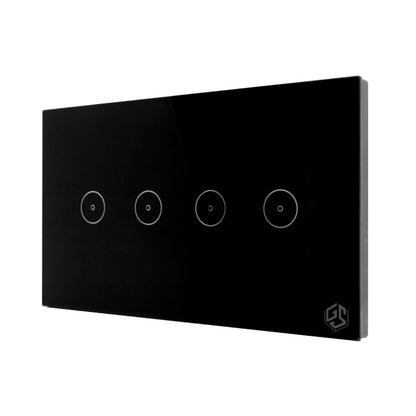 Smart Light Switch 4 Gang WiFi - Black